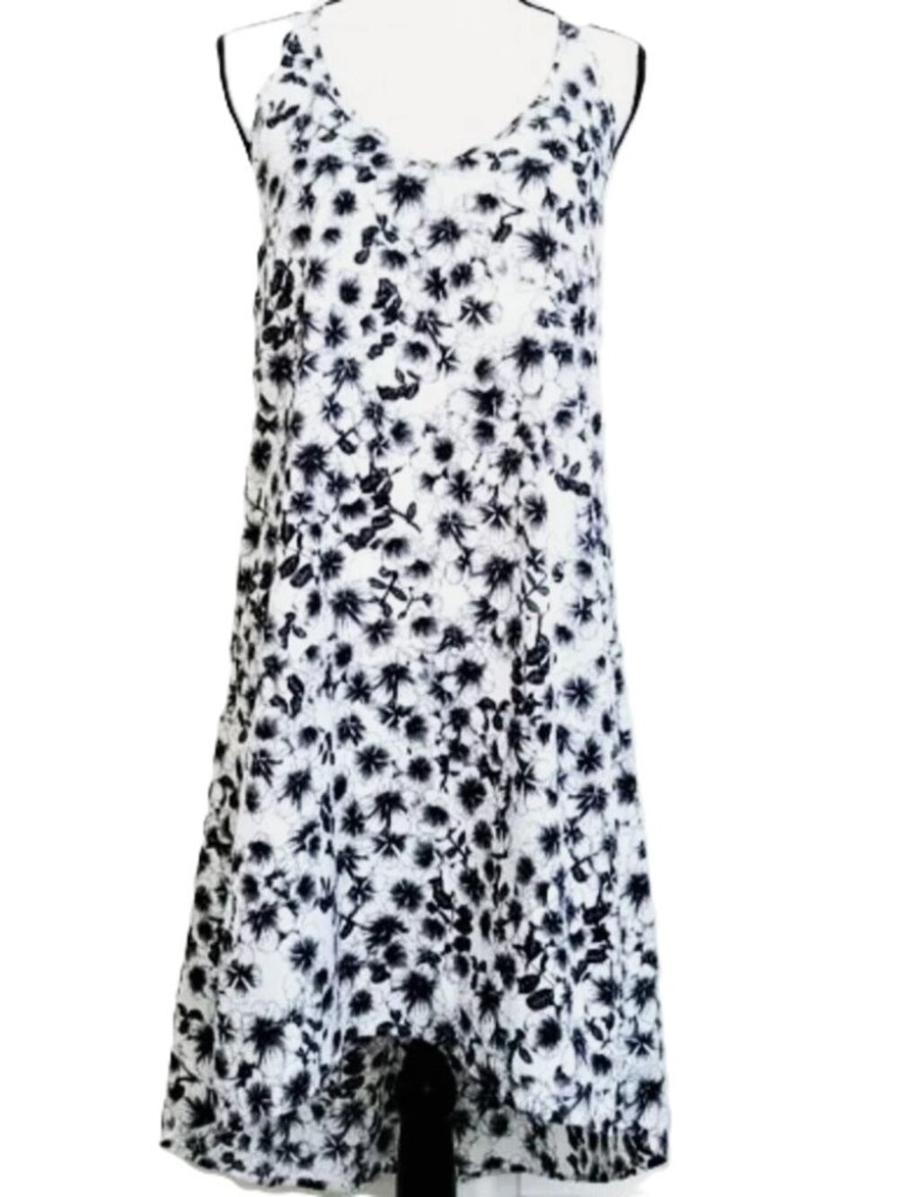 Black & White Flower Print Dress